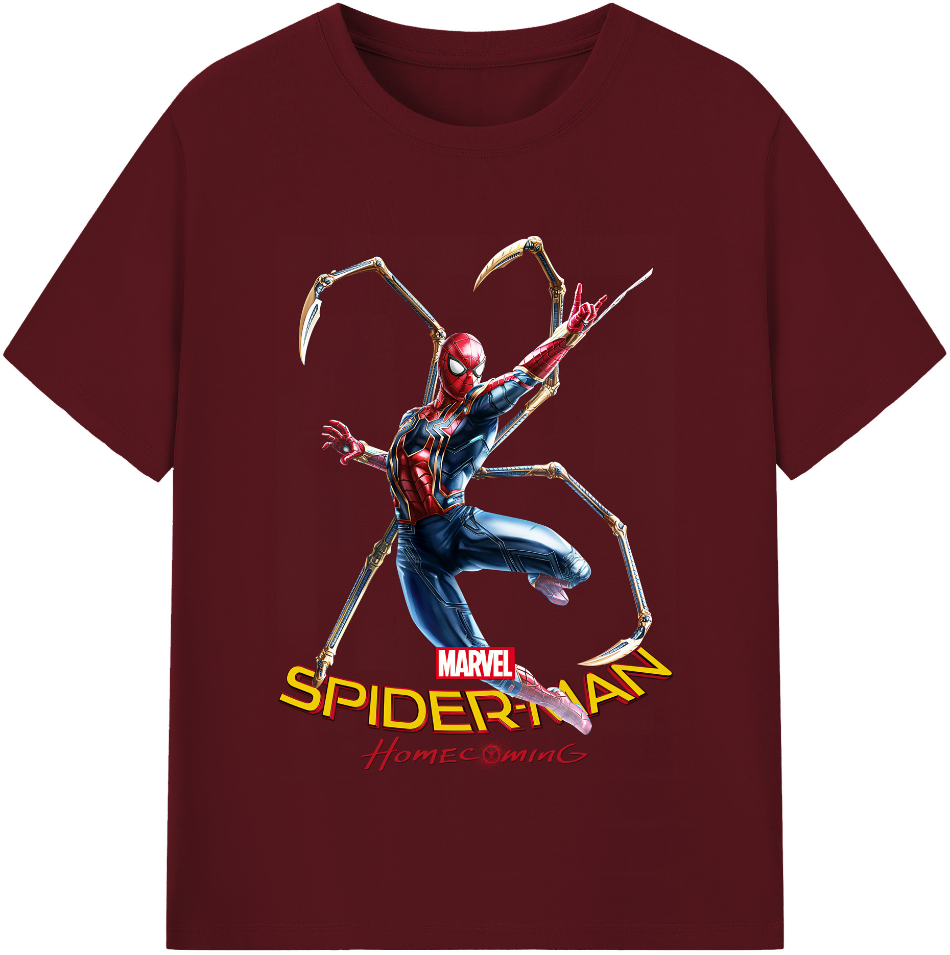 （画像用） Spider Man スパイダーマン 綿100％半袖Tシャツ（フロントプリント）